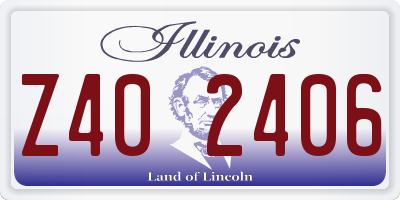 IL license plate Z402406