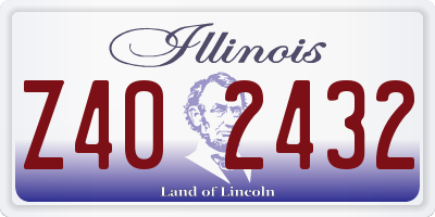 IL license plate Z402432