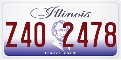 IL license plate Z402478