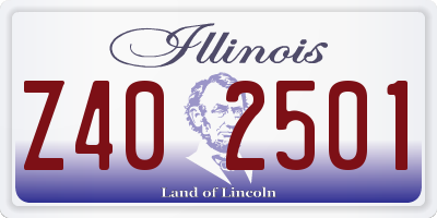 IL license plate Z402501