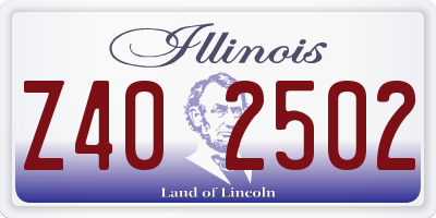 IL license plate Z402502