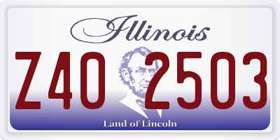 IL license plate Z402503