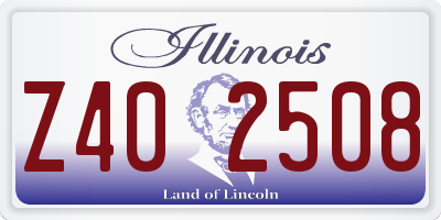 IL license plate Z402508