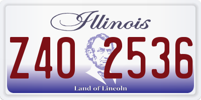 IL license plate Z402536