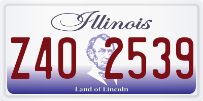 IL license plate Z402539
