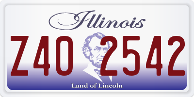IL license plate Z402542