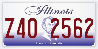 IL license plate Z402562