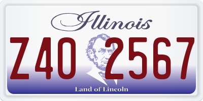 IL license plate Z402567