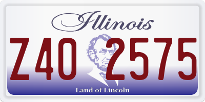 IL license plate Z402575