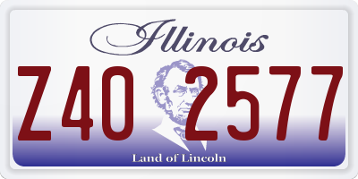 IL license plate Z402577