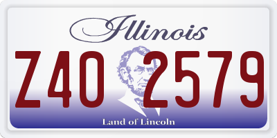 IL license plate Z402579