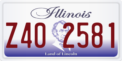 IL license plate Z402581
