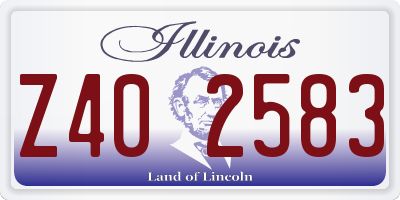 IL license plate Z402583