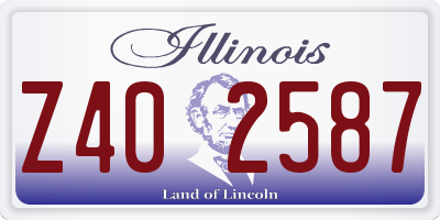 IL license plate Z402587