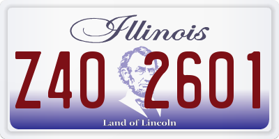 IL license plate Z402601