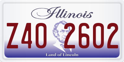 IL license plate Z402602