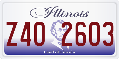 IL license plate Z402603