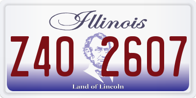 IL license plate Z402607