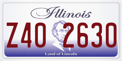 IL license plate Z402630