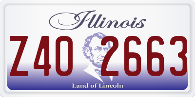 IL license plate Z402663