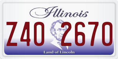 IL license plate Z402670