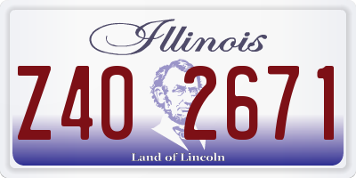 IL license plate Z402671