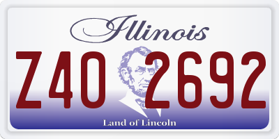 IL license plate Z402692
