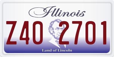 IL license plate Z402701