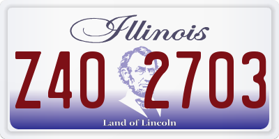 IL license plate Z402703