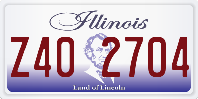 IL license plate Z402704