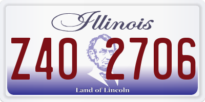 IL license plate Z402706
