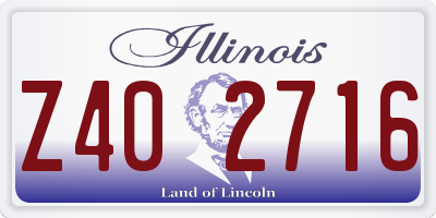 IL license plate Z402716