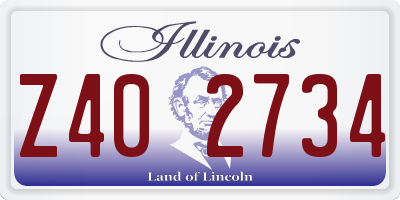 IL license plate Z402734