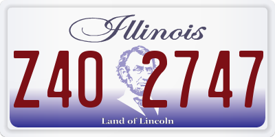 IL license plate Z402747