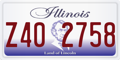 IL license plate Z402758