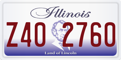 IL license plate Z402760