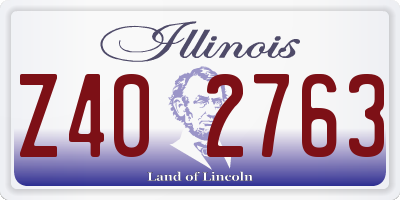 IL license plate Z402763