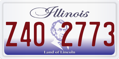 IL license plate Z402773