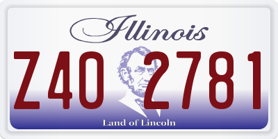IL license plate Z402781