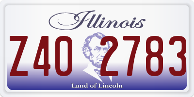 IL license plate Z402783