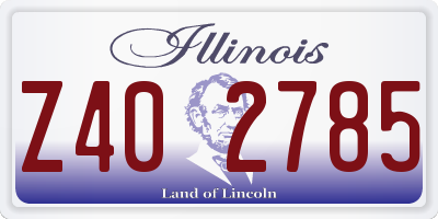 IL license plate Z402785