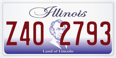 IL license plate Z402793