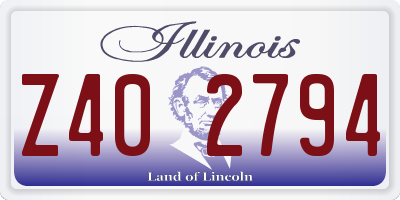 IL license plate Z402794