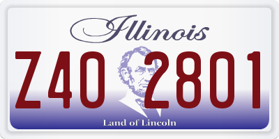 IL license plate Z402801