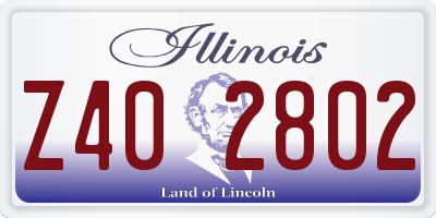 IL license plate Z402802