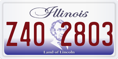 IL license plate Z402803