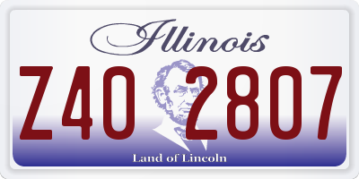 IL license plate Z402807