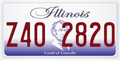 IL license plate Z402820