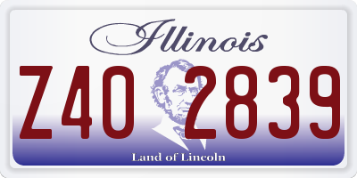 IL license plate Z402839