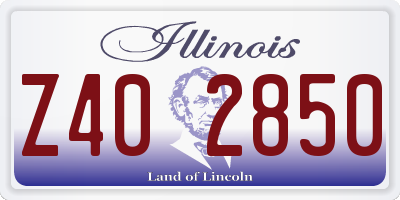 IL license plate Z402850